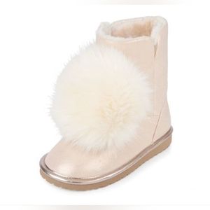 The Children's Place Infant Girl Pom Pom Sparkly Boots - size 5